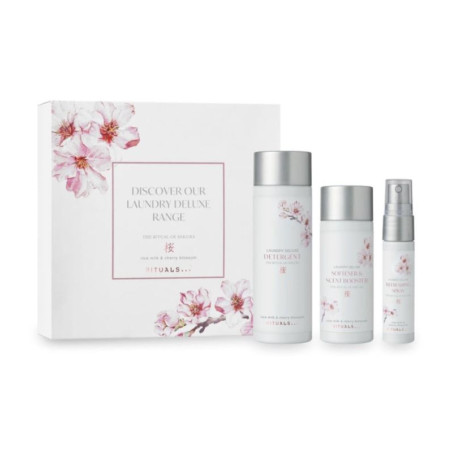 Набір для прання Rituals Discover Our Laundry Deluxe Range Sakura — миючий засіб 100 мл, кондиціонер 75 мл, спрей 20 мл —
