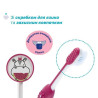 Зубна щітка Chicco Milk Teeth 3-6 років на присосці зі скребком для язика, червона 1 шт — аплікація