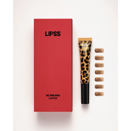 LIPSS Lipper-блиск Alter Ego 12ml — червоний блиск із золотистим шимером, зволоження та збільшення об'єму губ, аромат вишневого
