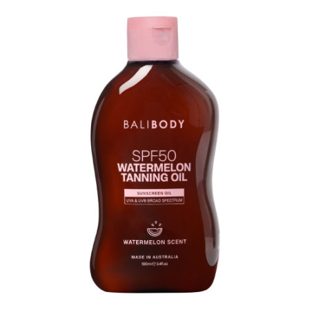 Олія для засмаги Bali Body Watermelon Tanning Oil SPF50 100 мл — насіння кавуна, вітамін Е та олія винограду, інноваційна
