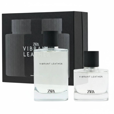 Zara Vibrant Leather 100ml+ 60ml — деревно-фужерний аромат, димне дерево та іскриста свіжість, набір з двох флаконів — упаковка