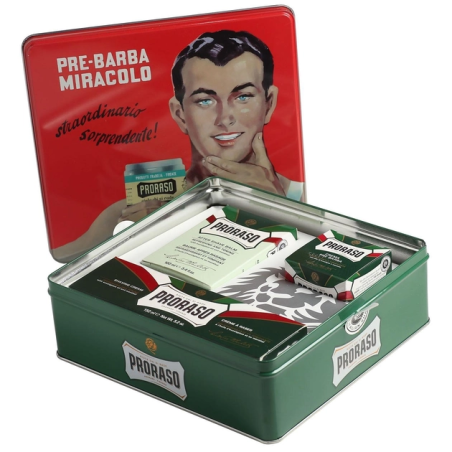 Proraso Vintage Selection Gino Refreshing: набір для гоління 100/150/100мл, ментол, евкаліпт, пом'якшує волосся, освіжаючий
