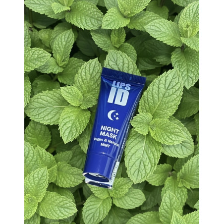Нічна відновлювальна маска для губ М'ята LIPS ID Night Mask Vegan Natural Mint 10 мл — створює захисний шар, що запобігає