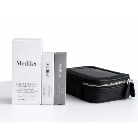 Лімітований набір Medik8 Refresh Liquid Peptides Advanced MP: сироватка, мінікосметичка М8, два семпли 1 шт — для розгладження