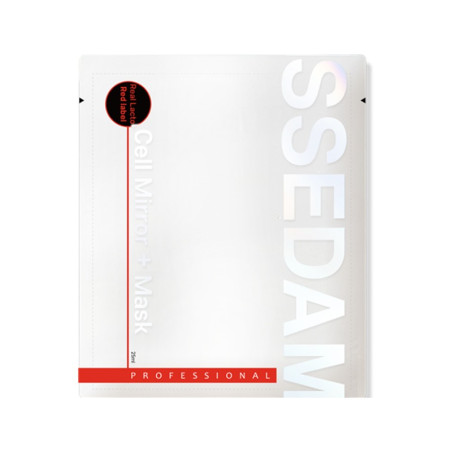 Маска тканинна дзеркальна SSEDAM Red Label Cell Mirror Mask з мікробіомами, екзосомами яблука та гіалуроном 25 мл — глибоке