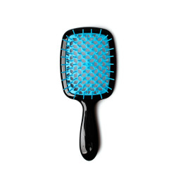Щітка для волосся JANEKE SUPERBRUSH чорна з блакитним — делікатний масаж голови, легке розплутування, не електризує, для всіх