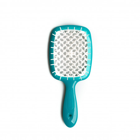 Щітка для волосся JANEKE SUPERBRUSH бірюзова з білим — делікатний масаж, легке розплутування, не електризує, підходить для