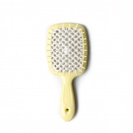 Щітка для волосся JANEKE SUPERBRUSH SMALL жовта з білим — делікатний масаж, легке розплутування, не електризує, підходить для