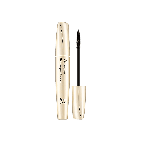 Ультрачорна водостійка туш з глянцевим ефектом Farmstay Diamond Shine Impact Mascara 12 g — створює завиток 26 градусів,