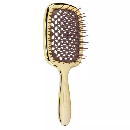 Щітка для волосся JANEKE SUPERBRUSH SMALL AUSP 235 золото з коричневим, атравматичне розчісування, терморегуляція — упаковка