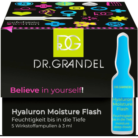 Набір ампул Dr. Grandel Believe In Yourself Hyaluron Moisture Flash для миттєвого зволоження з мікрогіалуроном 5*3 мл — глибоке