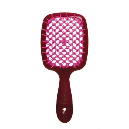 Щітка для волосся JANEKE SUPERBRUSH рубінова з фіолетовим — прискорення сушіння, масаж шкіри голови, термозахист — вигляд товару