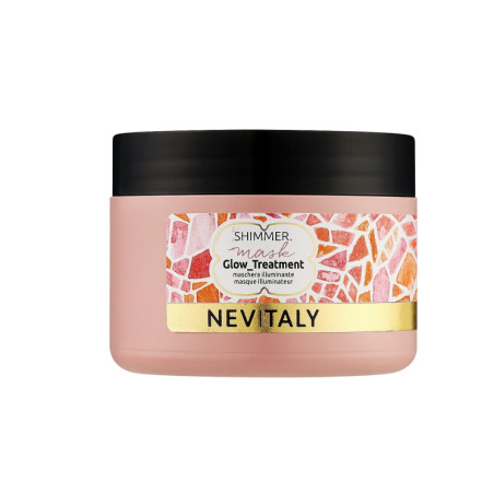 Маска для гладкості та відновлення Nevitaly Shimmer Glow Treatment Mask 250 мл — з бамбуком, арганою та пантенолом, відновлює
