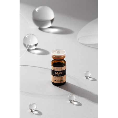 Dr. Scalp Lady Ampoule 10×7ml — запатентований комплекс DSK-21, пантенол, ацетат вітаміну Е, екстракт гранату, природний блиск