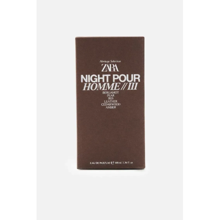 ZARA NIGHT Pour Homme III 100ml — парфум з нотами дерева, ірису та амбри, створює відчуття впевненості, розкішний оксамитовий