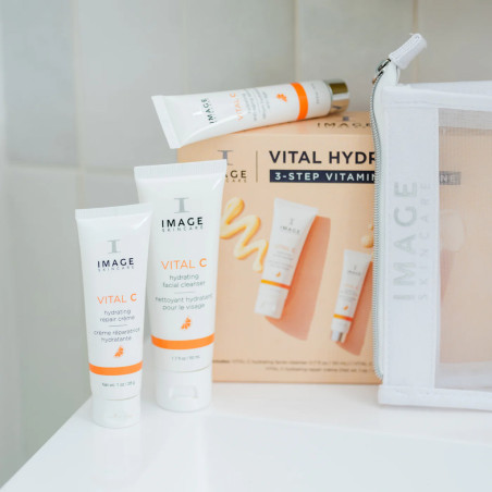 Набір Image Skincare Vital Hydration — зволожуючий засіб для вмивання обличчя VITAL C, 50 мл, м'яка кремова текстура, видаляє