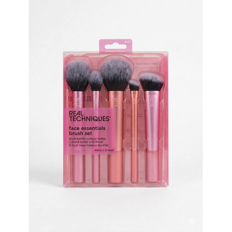 Набір для макіяжу Real Techniques Face Essentials 5 Pieces — пензлі для рум'ян, хайлайтера, пудри, тіні для носа, контурингу —