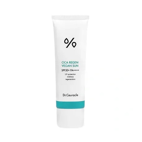 Cонцезахисний крем Dr.Ceuracle Cica Regen Vegan Sun 50 ml — SPF 50+/PA++++, захист від UVA/UVB, гіпоалергенний — упаковка