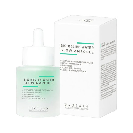 Сироватка заспокійлива USOLAB Bio Relief Water Glow Ampoule 30 мл — гідратація, протинабряковий ефект, усунення набряків —