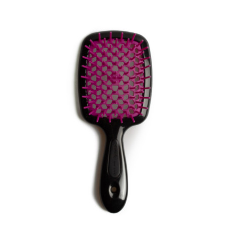 Щітка для волосся JANEKE SUPERBRUSH чорна з фуксією — делікатний масаж голови, легке розплутування, не електризує, для всіх