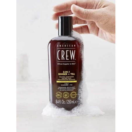 Засіб по догляду за волоссям та тілом 3 в 1 American Crew 3 In 1 Energizing Ginger + Tea 450ml — для всіх типів шкіри та