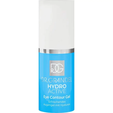 Гель охолоджуючий для очей Dr. Grandel Hydro Active Eye Contour Gel з гіалуроном, плющем та хвощем 15 мл — миттєве охолодження,