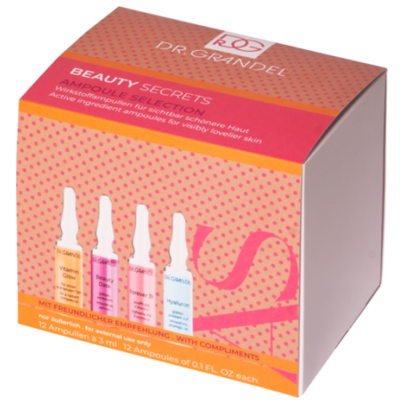 Набір ампул Dr. Grandel Ampoule Selection Beauty Secrets 12 ampoules — 4 типи ампул: Hyaluron, Vitamin Glow, Forever 39, Beauty