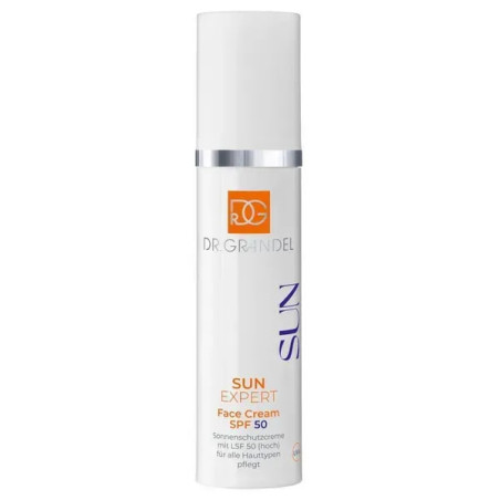 Крем сонцезахисний легкий Dr. Grandel Sun Expert Face Cream SPF50 50 мл — фотозахист, омолодження, ектоїн, кофеїн, олія ши, всі
