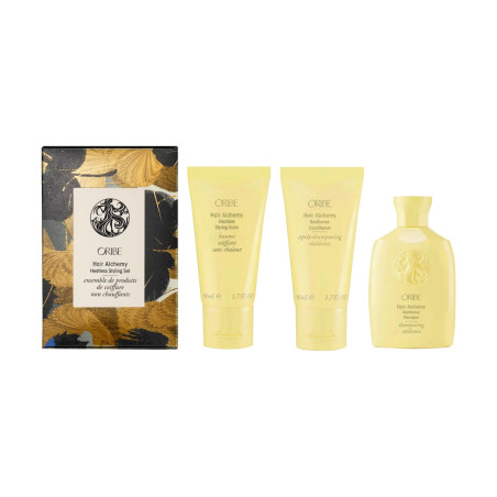 Набір святковий Oribe Hair Alchemy Heatless Styling Set — шампунь 75 мл, кондиціонер 50 мл, бальзам для укладання 50 мл, для