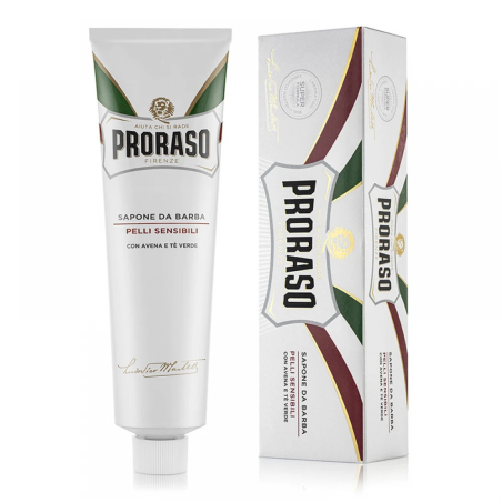 Крем для гоління заспокійливий Proraso Shaving Cream Tube Sensitive для чутливої шкіри з зеленим чаєм, вівсом та чебрецем 150
