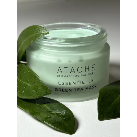 Відновлювальна заспокійлива маска Atache Essentielle Reafirming Mask Green Tea з зеленим чаєм, соєвими протеїнами, цинку 50 мл