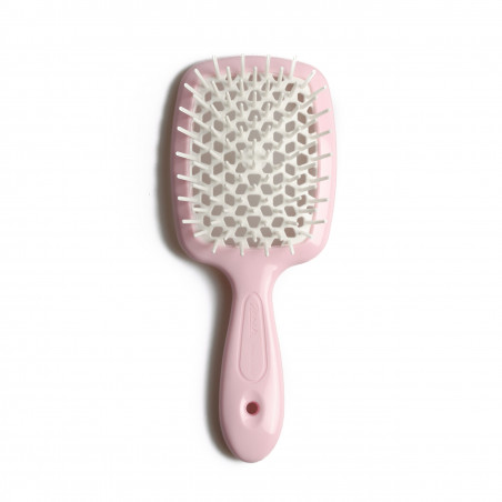 Щітка для волосся JANEKE SUPERBRUSH ніжно рожева з білим — делікатний масаж голови, легке розплутування, не електризує, для