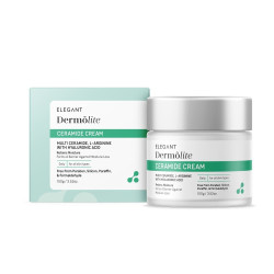 Крем зволожувальний керамідний для обличчя Elegant Dermolite Ceramide Cream з мультикерамідами, аргініном та гіалуроном 100 г