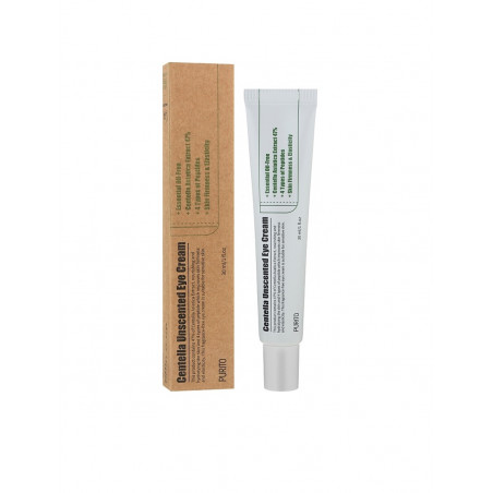 Purito Centella Unscented Eye Cream 30ml — підтягує шкіру, підвищує пружність, активізує синтез колагену — аплікація