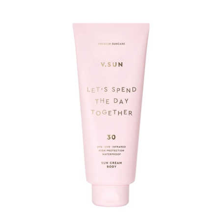 Сонцезахисний крем для тіла V.SUN Sun Cream Body SPF30 200ml — ектоїн, вітамін Е, захист від сонячних опіків, для чутливої