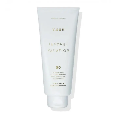 Сонцезахисний крем для тіла VSUN Sun Cream Body Sensitive SPF50 200ml — без ароматизаторів, ектоїн, вітамін Е, захист від