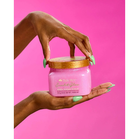 Скраб для тіла Tree Hut Sunlit Glow Sugar Scrub 510g — видалення омертвілих клітин, згладжування текстури, мерехтливий ефект,