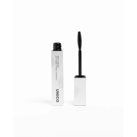 Термотуш у чорному відтінку з пептидами та рослинним протеїном Unico black termo mascara with peptides 10g — догляд за віями,