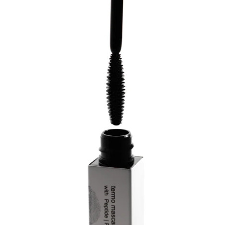 Термотуш у чорному відтінку з пептидами та рослинним протеїном Unico black termo mascara with peptides 10g — об'ємні вії,