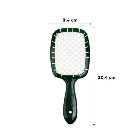 Щітка для волосся JANEKE SUPERBRUSH смарагдова з білим — захист від пересушування, універсальність, легкість, вигляд товару