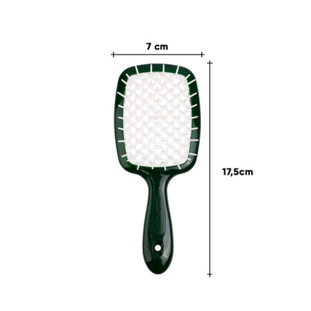 Щітка для волосся JANEKE SUPERBRUSH SMALL смарагдова з білим — захист від пересушування, універсальність, легкість, вигляд