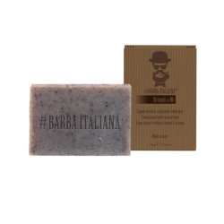 Тонізуюче натуральне мило ручної роботи з порошком кавових зерен Barba Italiana Stringiti a me 100g — делікатне очищення,