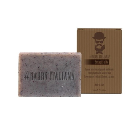 Тонізуюче натуральне мило ручної роботи з порошком кавових зерен Barba Italiana Stringiti a me 100g — делікатне очищення,
