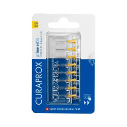 Набір йоржиків міжзубних Curaprox Prime Refill 0,9 мм, 8 шт — жовтого кольору, для широких проміжків, екологічний продукт —