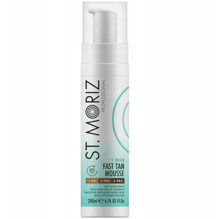 Тонуючий автобронзат-мус St.Moriz Fast Tan Mousse 200ml — вітамін Е, алое вера, експрес-засмага за 1 годину,