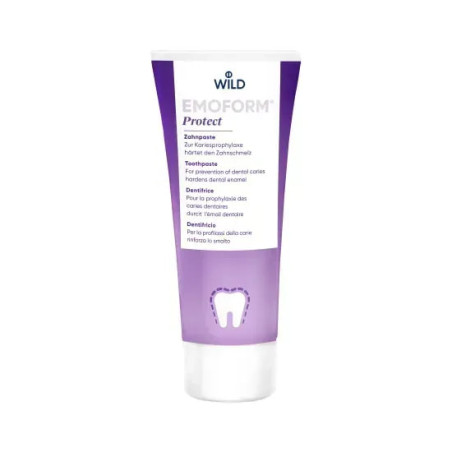Зубна паста Dr.Wild Emoform Protect 75ml з подвійною системою фторидів для захисту від карієсу та нальоту з низькою