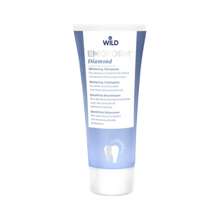 Відбілююча зубна паста Dr.Wild Emoform Diamond 75ml з діамантовим порошком для дбайливого полірування та профілактики карієсу —