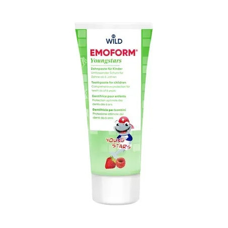 Зубна паста Dr.Wild Emoform Youngstars 75ml з фтором 1000 ppm та ягідним смаком для дітей 6-12 років — вигляд товару