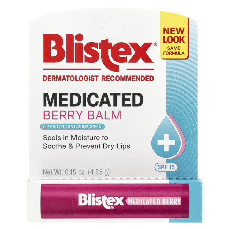 Blistex Lip Protectant/Sunscreen Medicated Berry Balm SPF 15 — лікувальний бальзам для губ, ягідний аромат, диметикон, камфора,