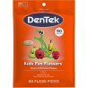 DenTek Kids Fun Flossers — дитячі флоси з тримачами, дикий фрукт, 90 шт, фтороване покриття, захист від карієсу, яскравий